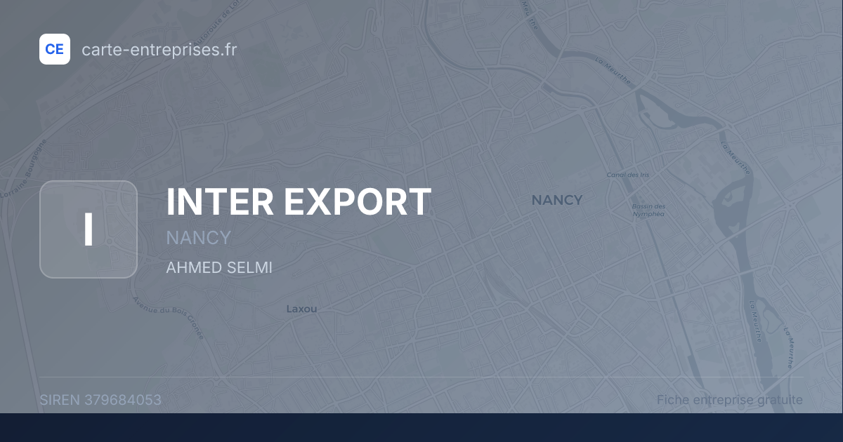 INTER EXPORT — 379684053 — fiche entreprise