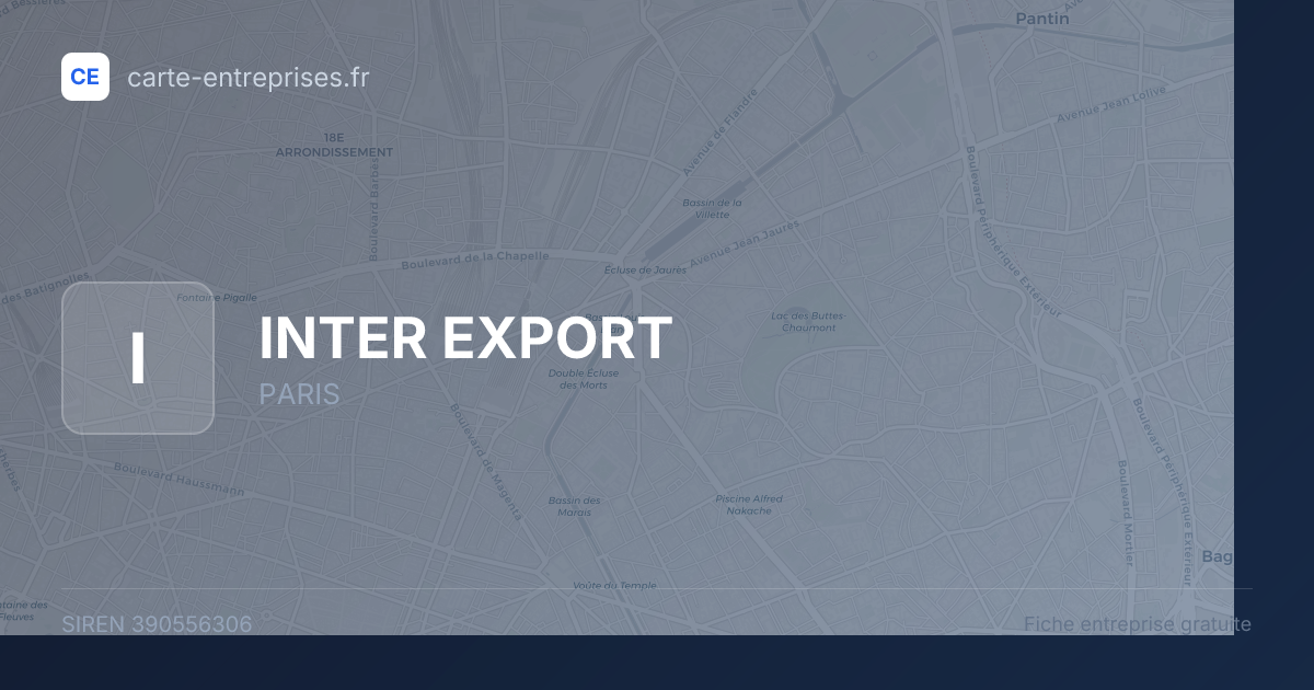 INTER EXPORT — 390556306 — fiche entreprise
