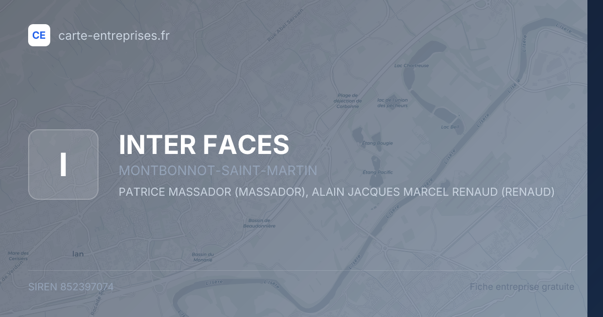 INTER FACES — 852397074 — fiche entreprise