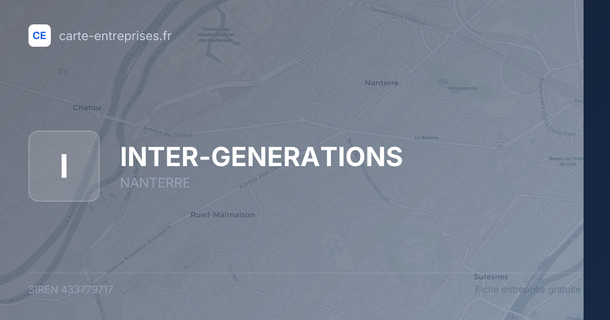 INTER-GENERATIONS — 433779717 — fiche entreprise