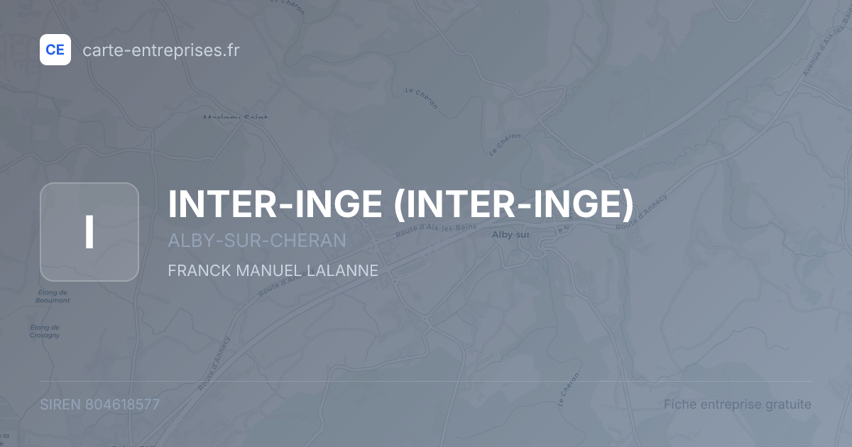 INTER-INGE — 804618577 — fiche entreprise