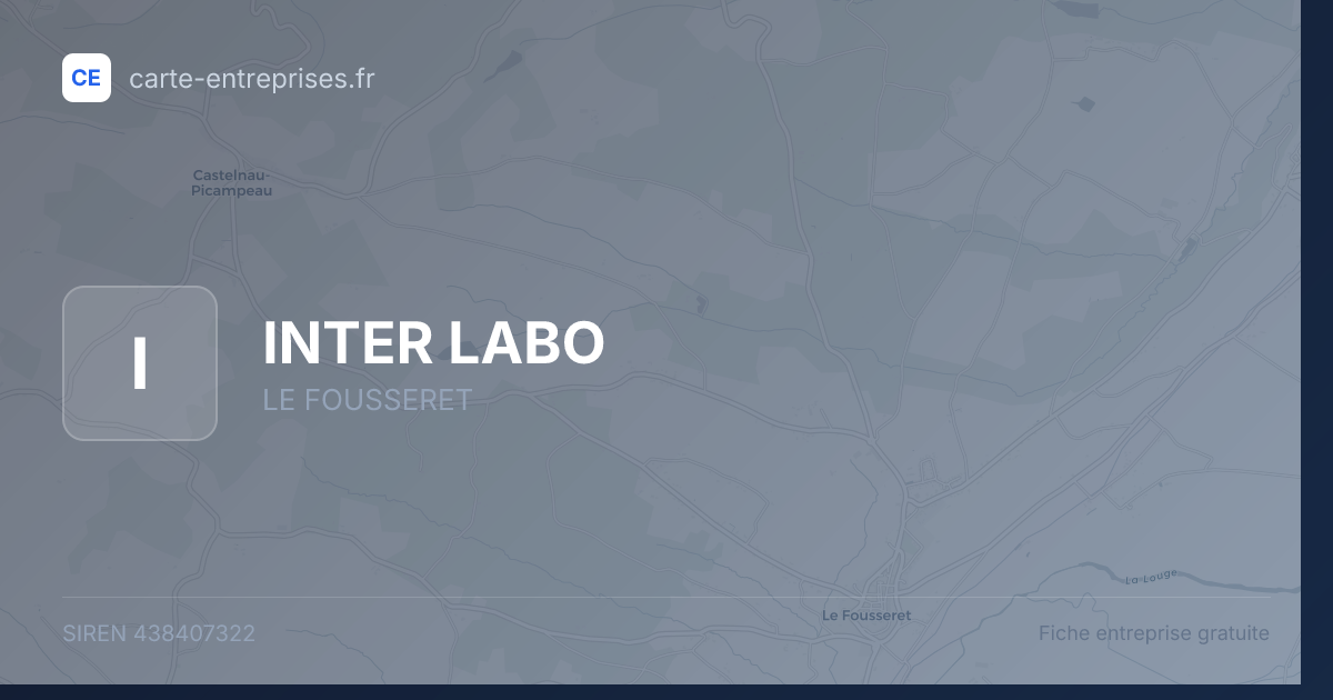 INTER LABO — 438407322 — fiche entreprise