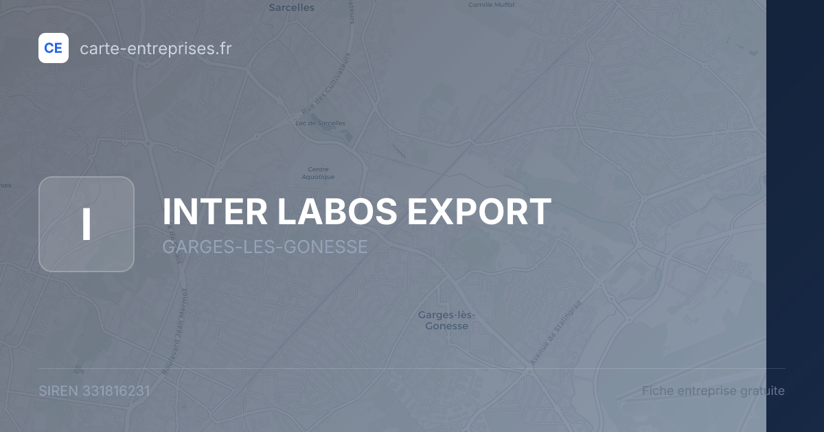 INTER LABOS EXPORT — 331816231 — fiche entreprise