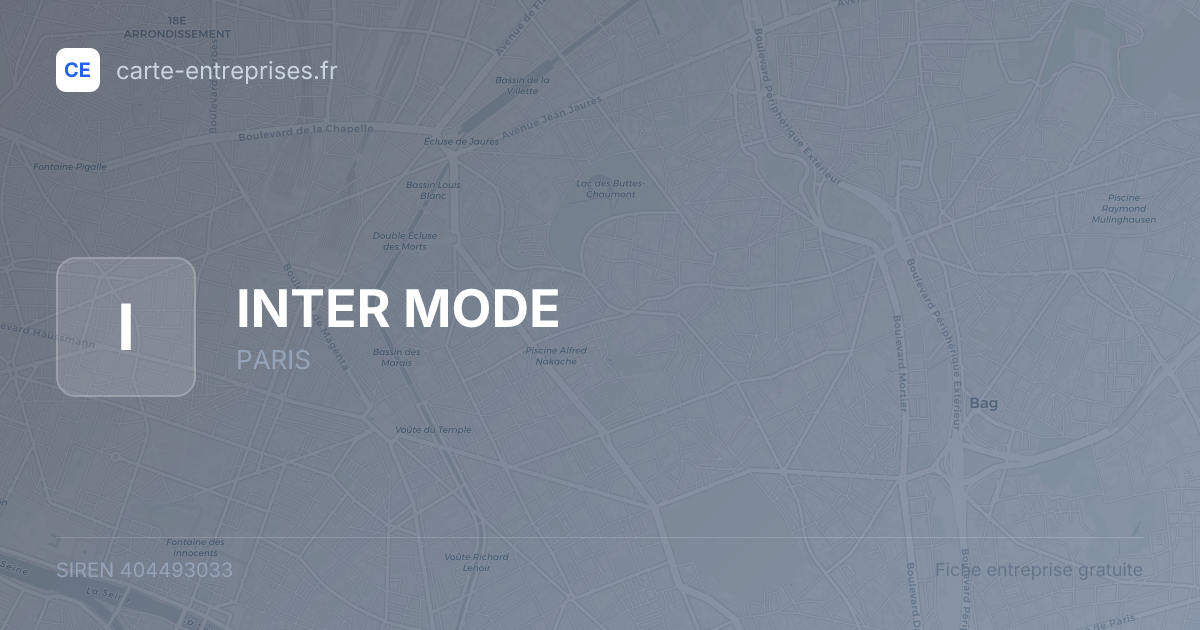 INTER MODE — 404493033 — fiche entreprise