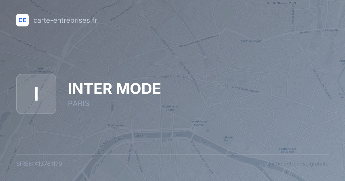 INTER MODE — 413781170 — fiche entreprise