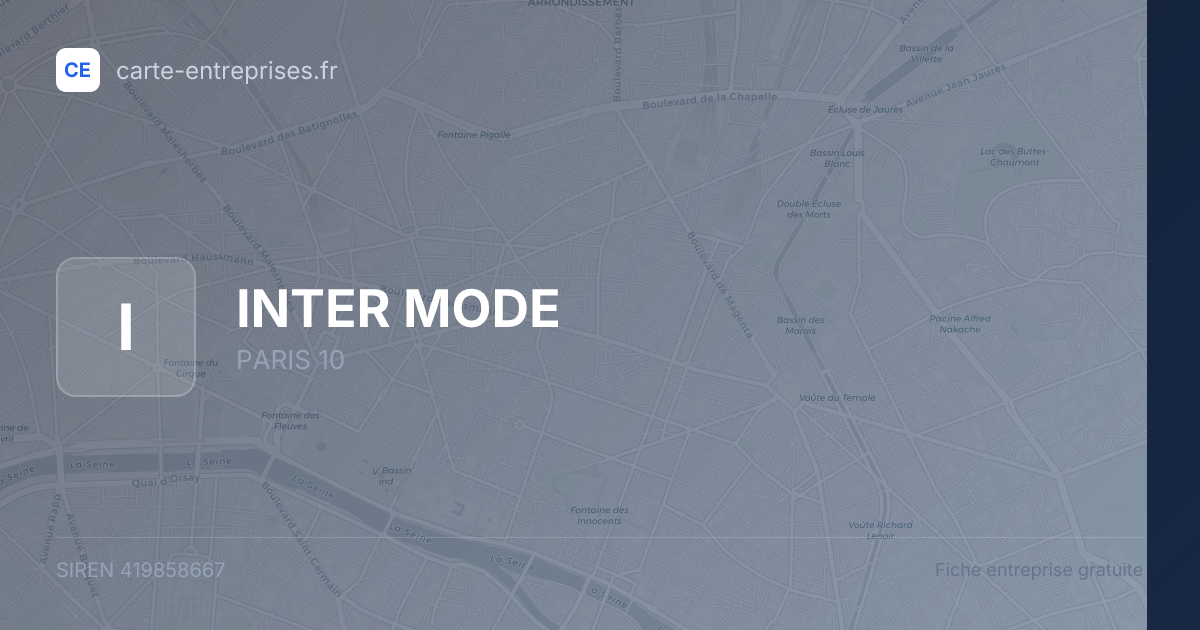INTER MODE — 419858667 — fiche entreprise
