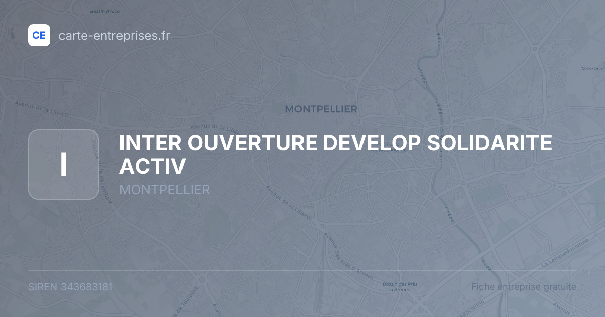 INTER OUVERTURE DEVELOP SOLIDARITE ACTIV — 343683181 — fiche entreprise