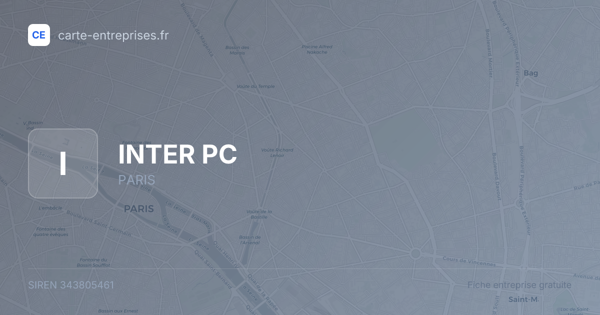 INTER PC — 343805461 — fiche entreprise