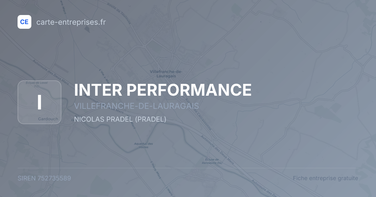INTER PERFORMANCE — 752735589 — fiche entreprise