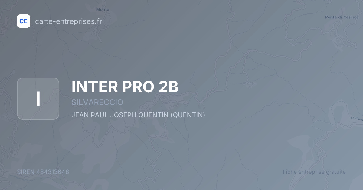 INTER PRO 2B — 484313648 — fiche entreprise