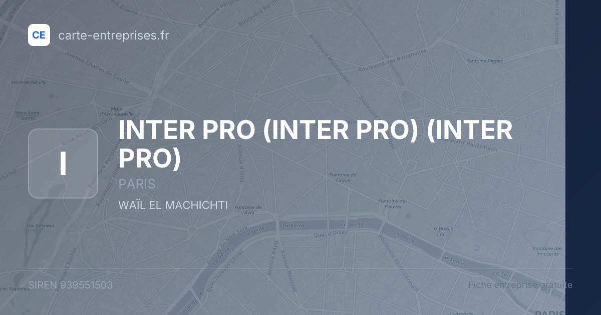 INTER PRO (INTER PRO) (INTER PRO) — 939551503 — fiche entreprise