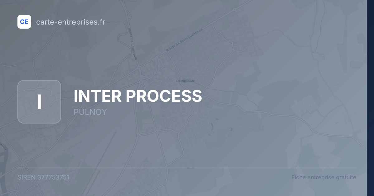 INTER PROCESS — 377753751 — fiche entreprise