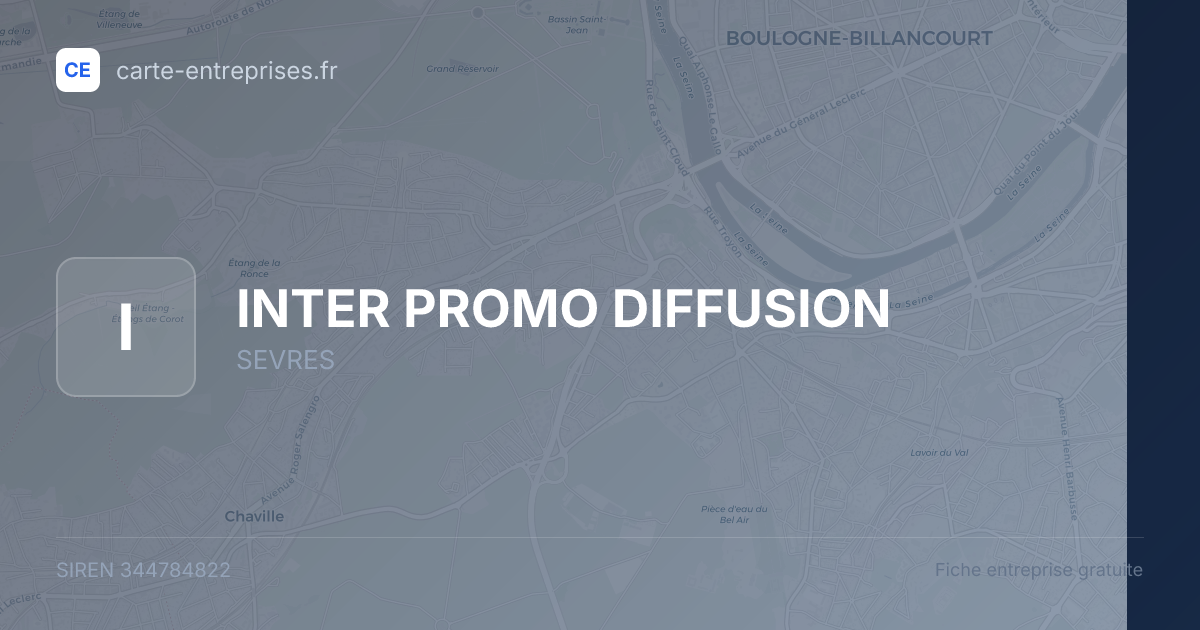 INTER PROMO DIFFUSION — 344784822 — fiche entreprise