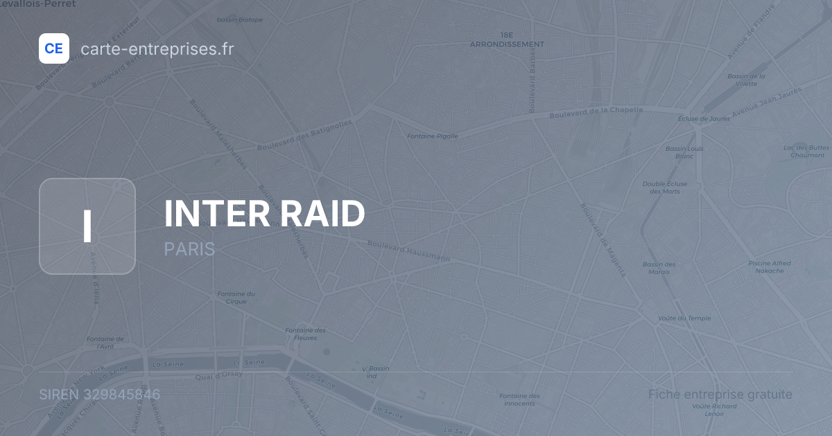 INTER RAID — 329845846 — fiche entreprise