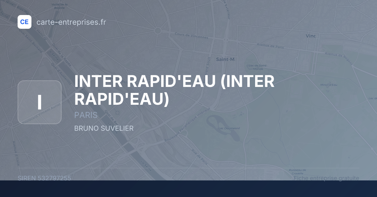 INTER RAPID'EAU — 532797255 — fiche entreprise