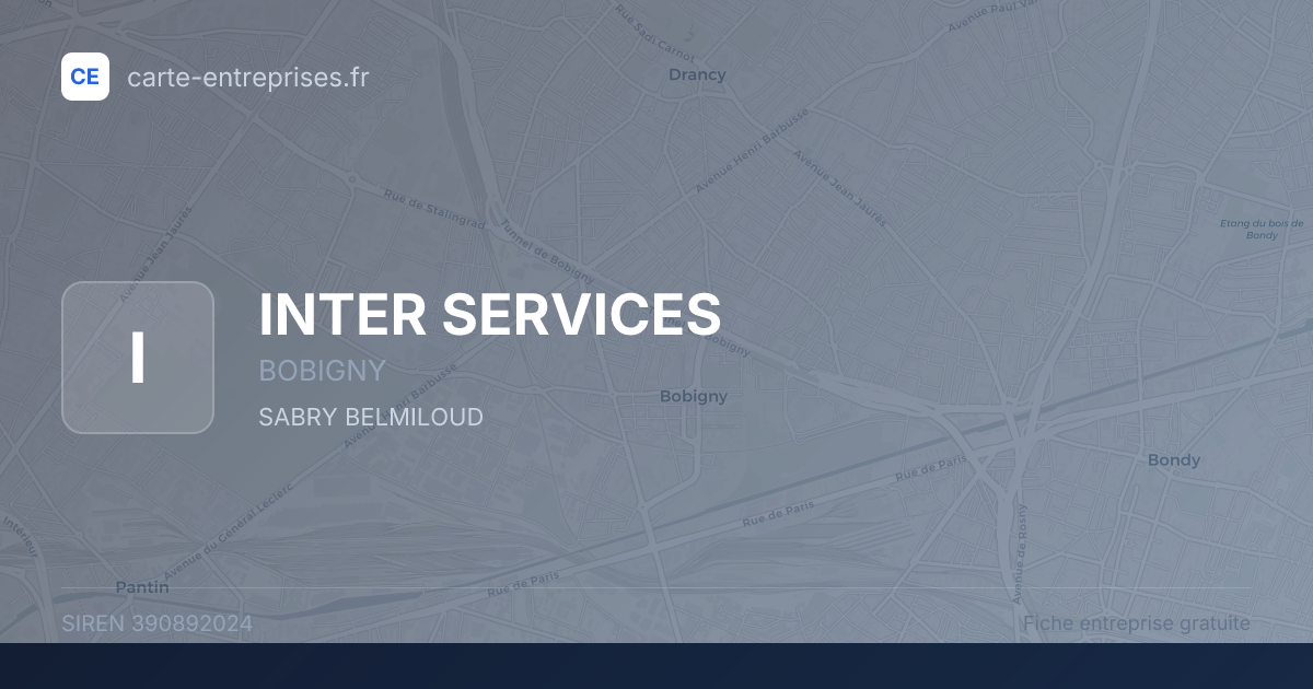 INTER SERVICES — 390892024 — fiche entreprise