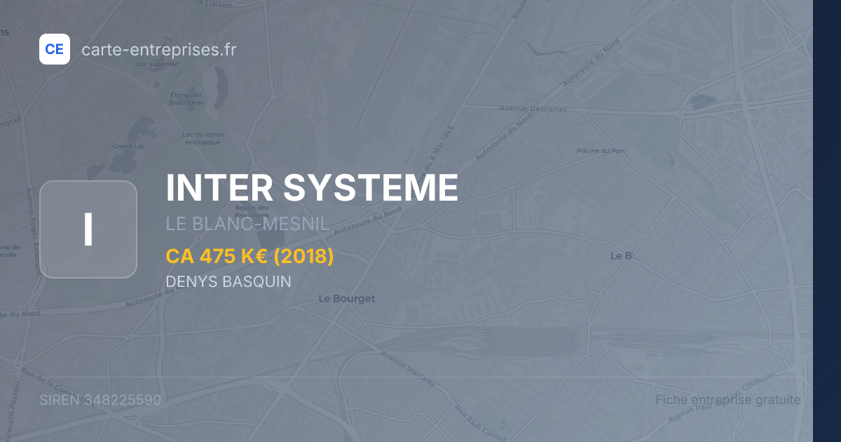 INTER SYSTEME — 348225590 — fiche entreprise