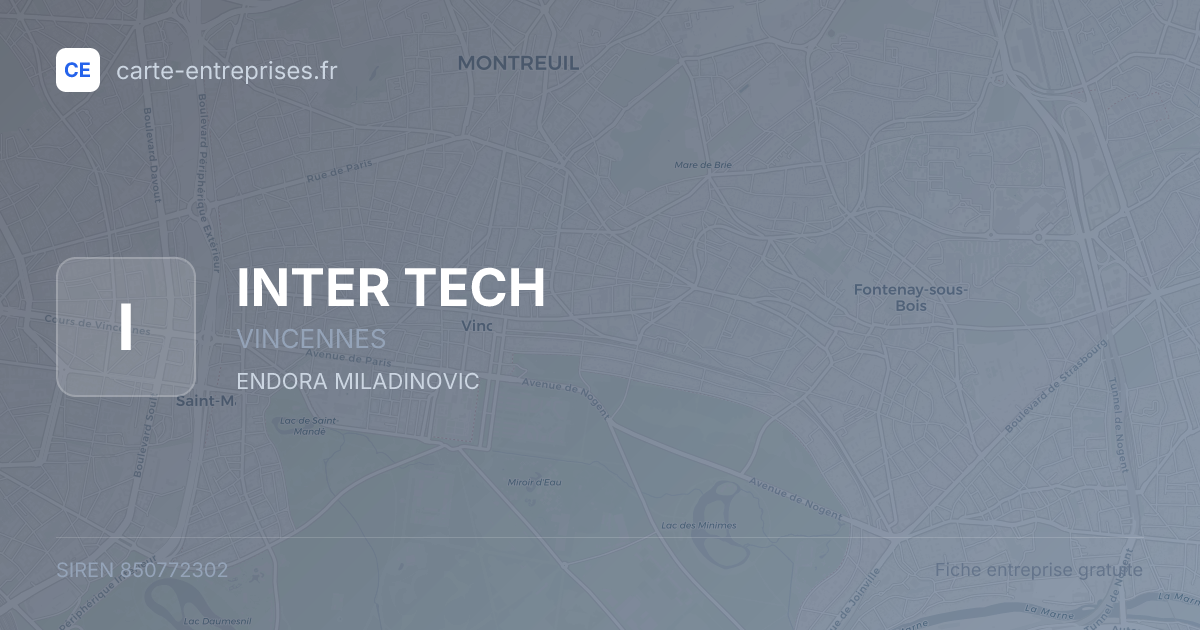 INTER TECH — 850772302 — fiche entreprise