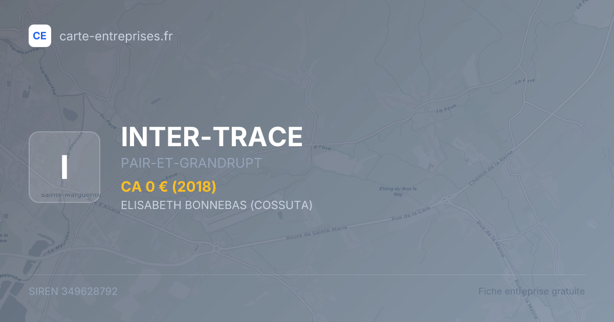 INTER-TRACE — 349628792 — fiche entreprise