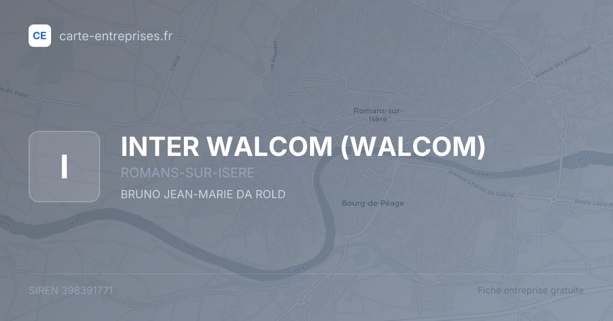INTER WALCOM (WALCOM) — 398391771 — fiche entreprise
