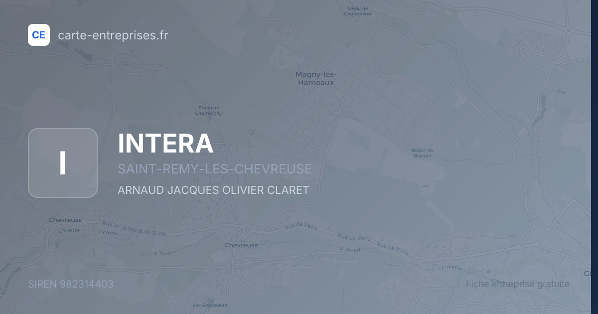 INTERA — 982314403 — fiche entreprise