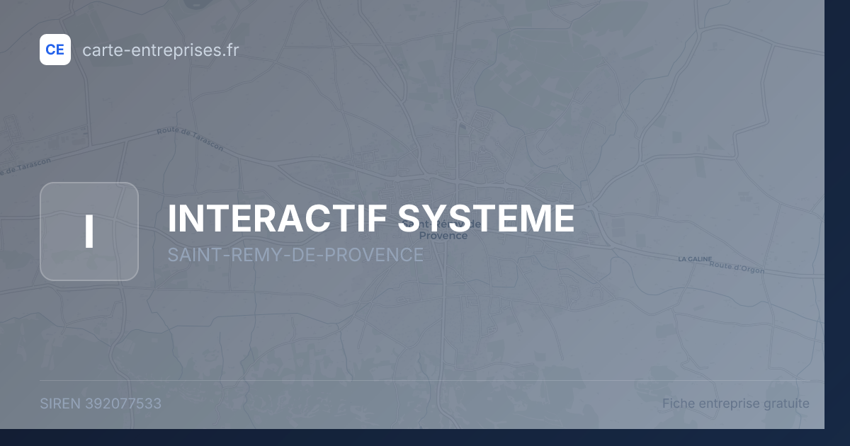 INTERACTIF SYSTEME — 392077533 — fiche entreprise