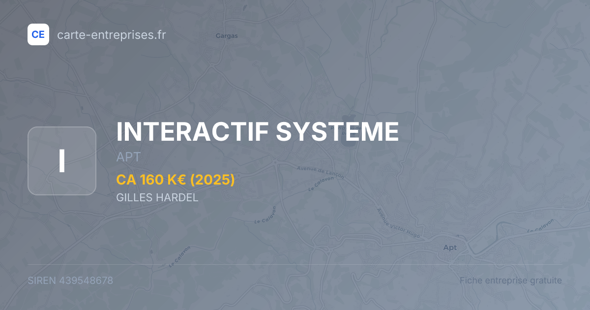 INTERACTIF SYSTEME — 439548678 — fiche entreprise