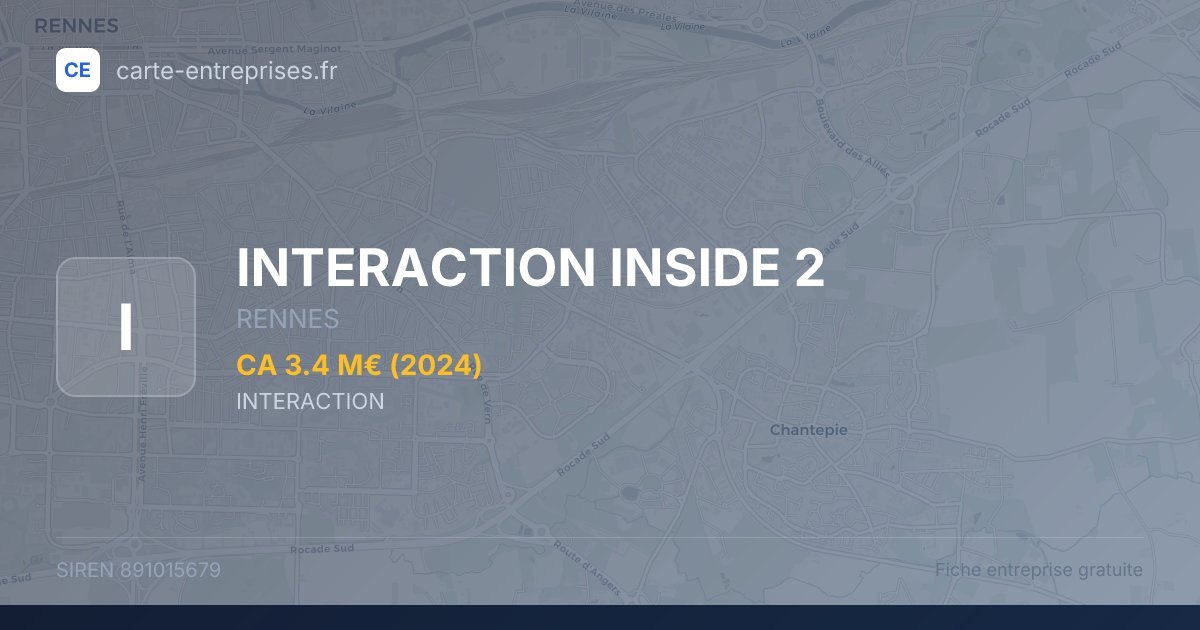INTERACTION INSIDE 2 — 891015679 — fiche entreprise