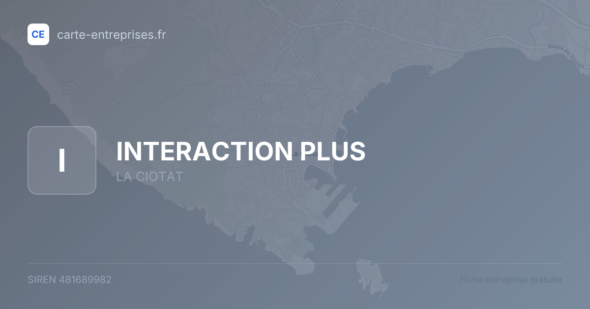 INTERACTION PLUS — 481689982 — fiche entreprise