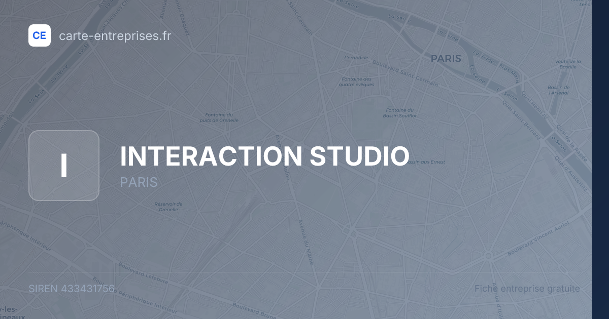 INTERACTION STUDIO — 433431756 — fiche entreprise