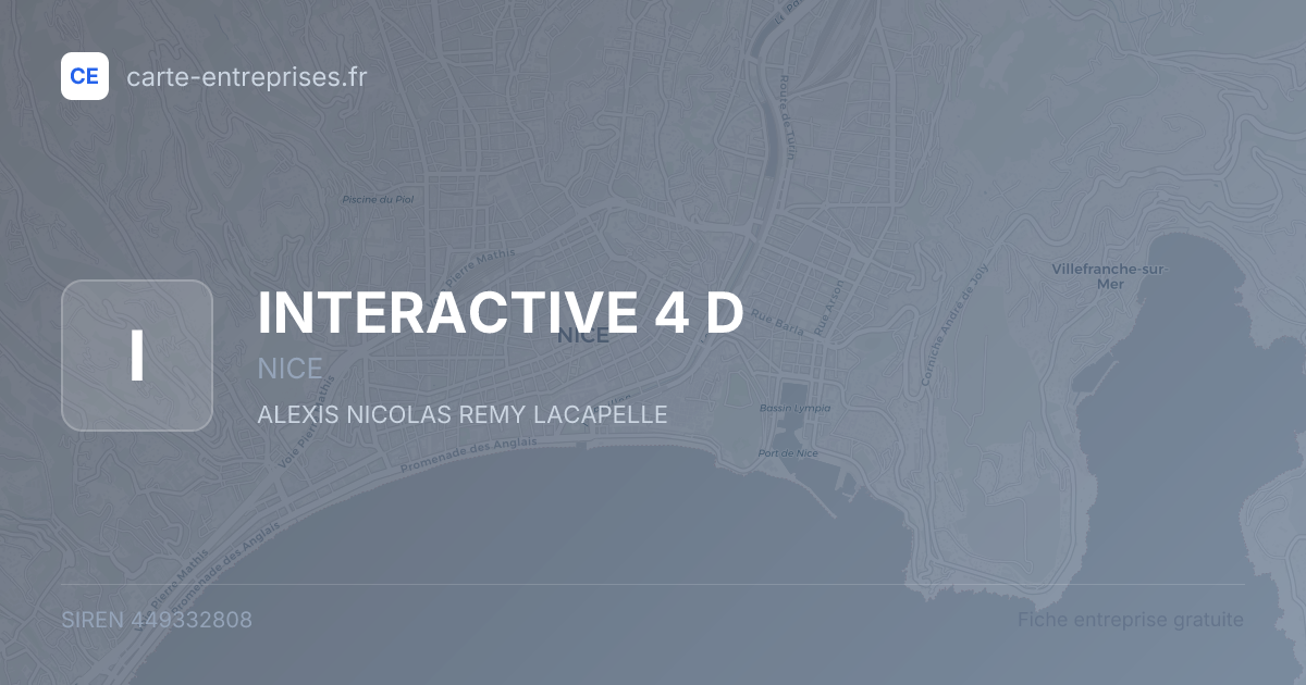 INTERACTIVE 4 D — 449332808 — fiche entreprise