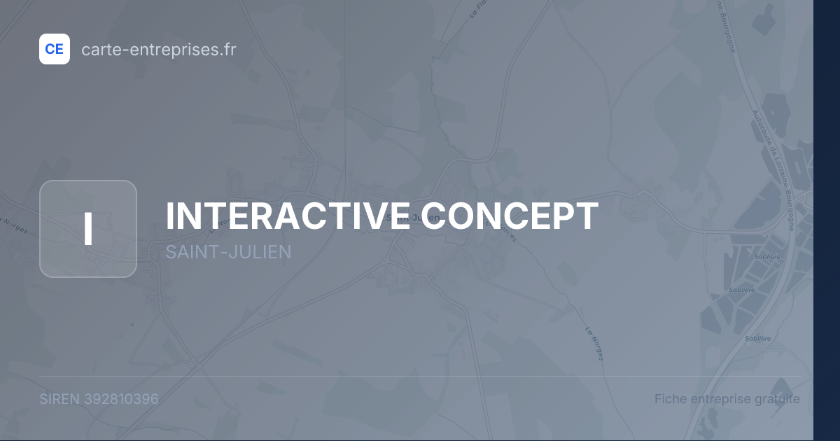 INTERACTIVE CONCEPT — 392810396 — fiche entreprise