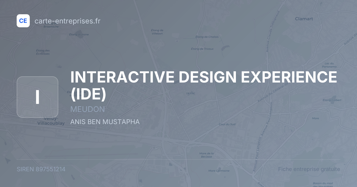 INTERACTIVE DESIGN EXPERIENCE (IDE) — 897551214 — fiche entreprise