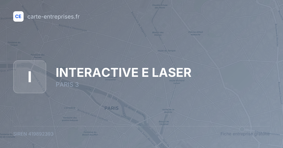 INTERACTIVE E LASER — 419892393 — fiche entreprise