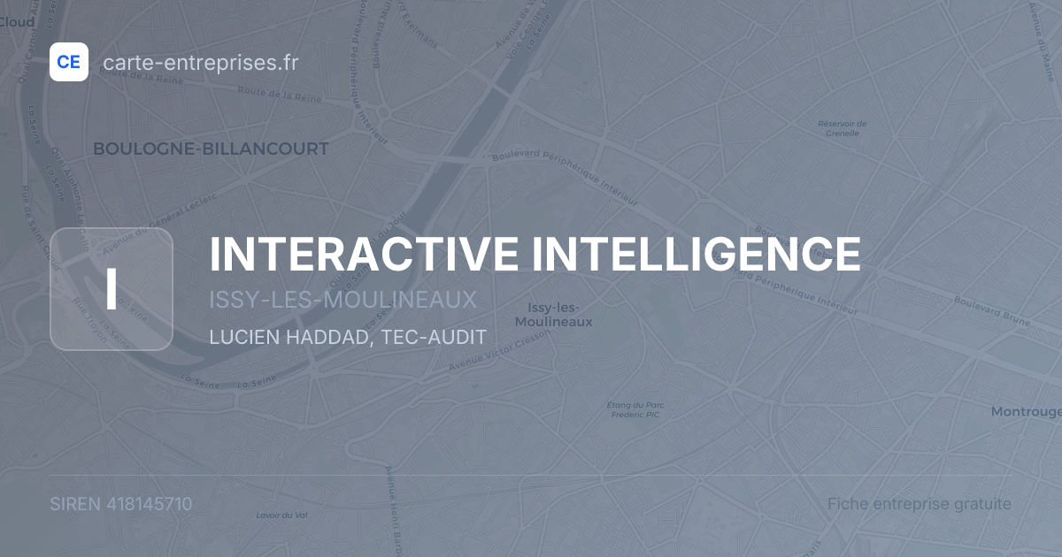 INTERACTIVE INTELLIGENCE — 418145710 — fiche entreprise