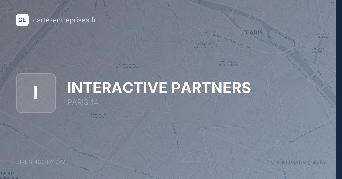 INTERACTIVE PARTNERS — 430474072 — fiche entreprise