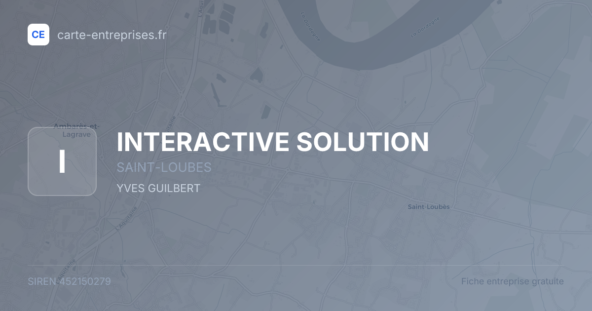INTERACTIVE SOLUTION — 452150279 — fiche entreprise