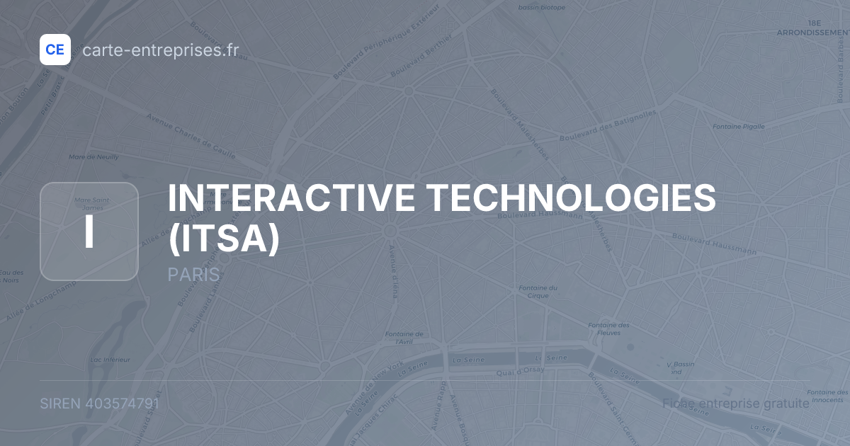 INTERACTIVE TECHNOLOGIES (ITSA) — 403574791 — fiche entreprise