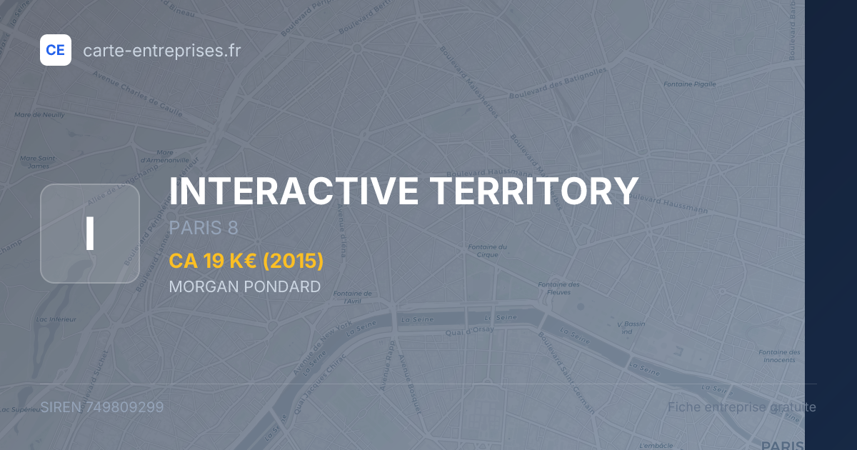 INTERACTIVE TERRITORY — 749809299 — fiche entreprise