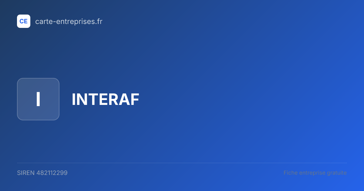 INTERAF — 482112299 — fiche entreprise