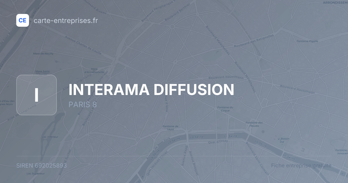INTERAMA DIFFUSION — 692025893 — fiche entreprise