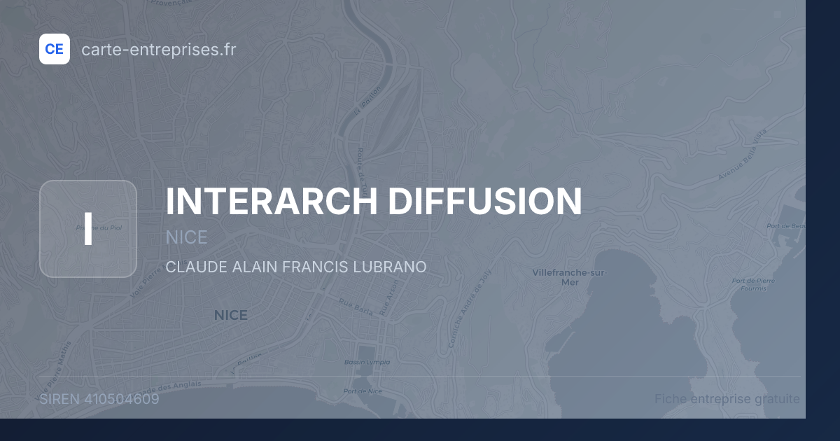 INTERARCH DIFFUSION — 410504609 — fiche entreprise