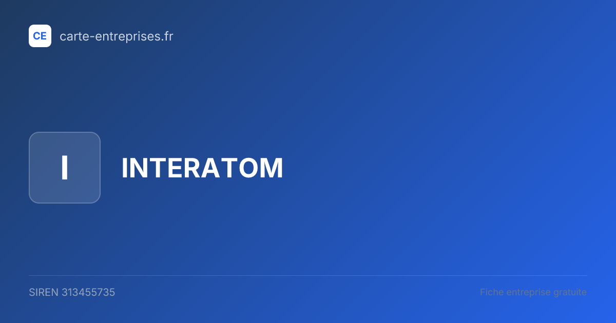 INTERATOM — 313455735 — fiche entreprise