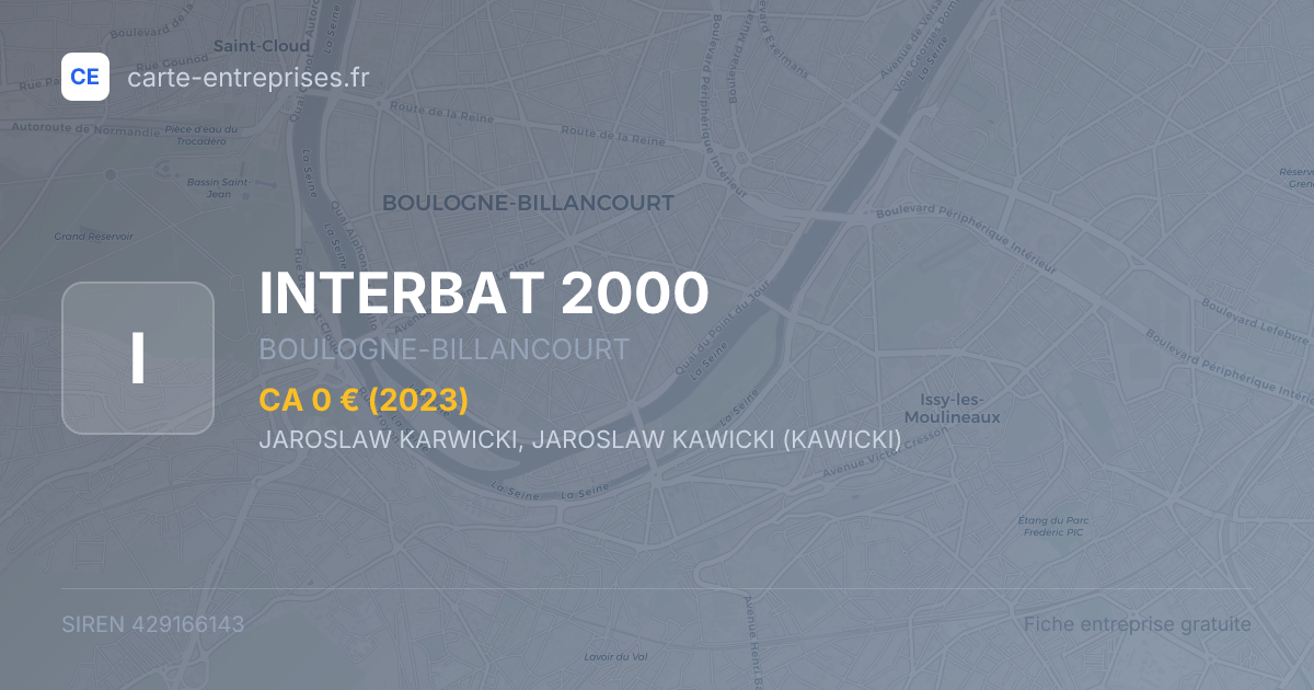 INTERBAT 2000 — 429166143 — fiche entreprise