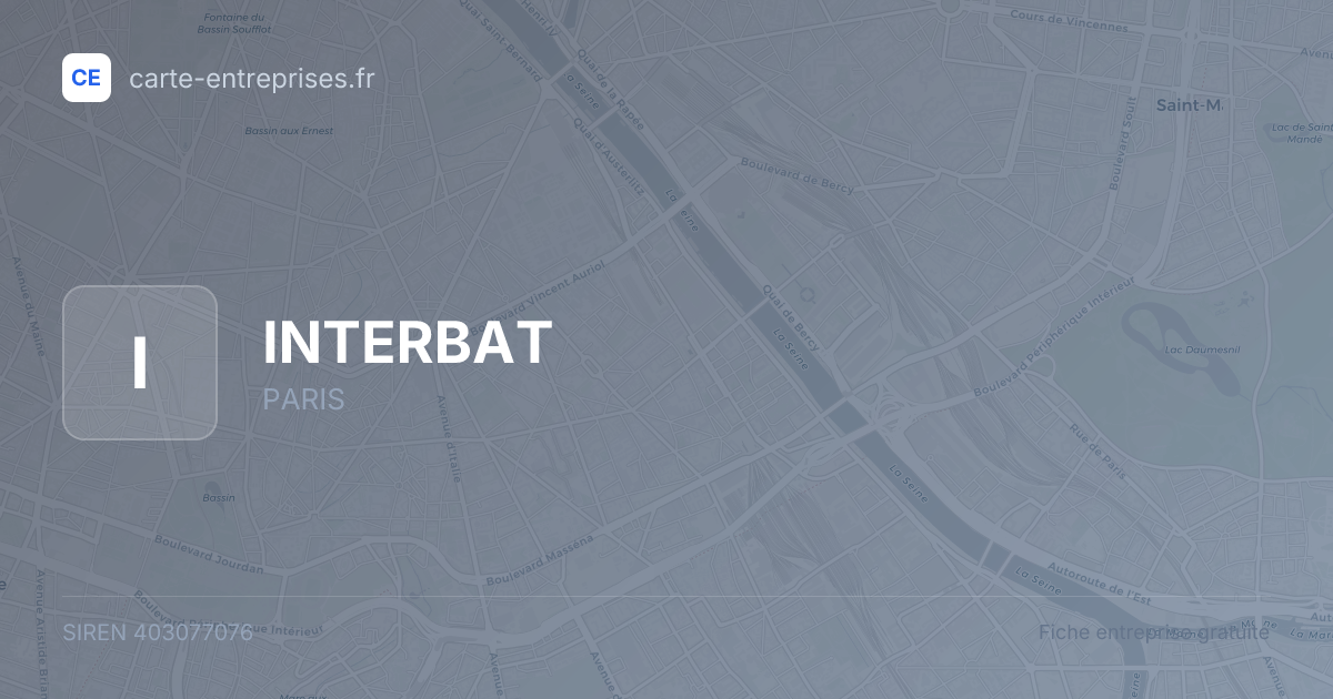 INTERBAT — 403077076 — fiche entreprise