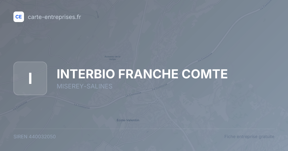 INTERBIO FRANCHE COMTE — 440032050 — fiche entreprise