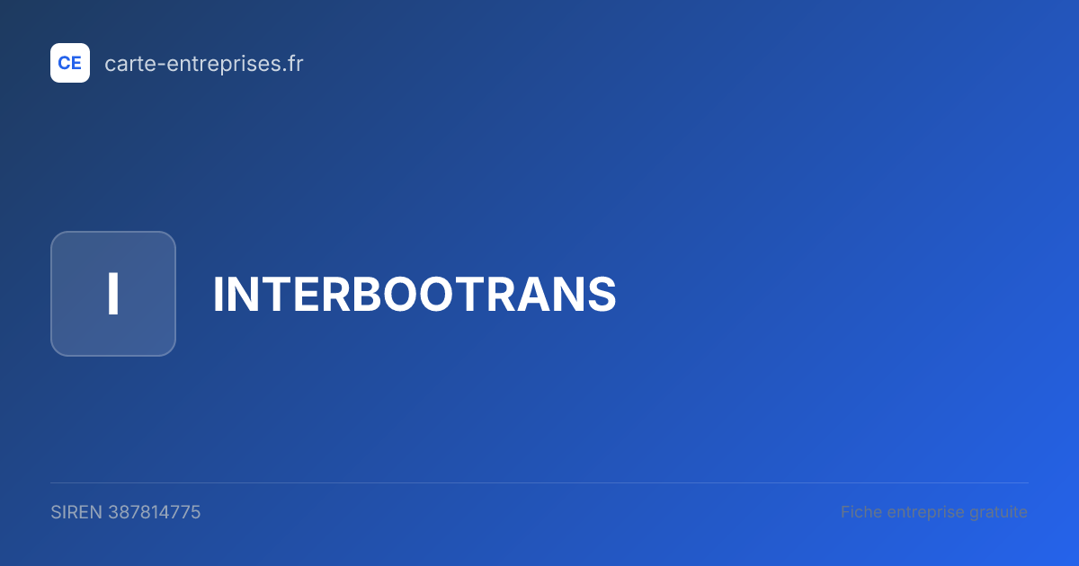 INTERBOOTRANS — 387814775 — fiche entreprise