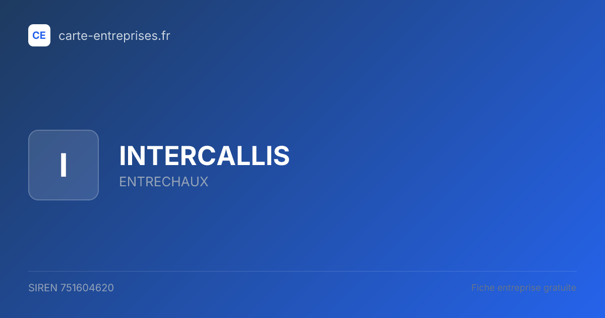 INTERCALLIS — 751604620 — fiche entreprise