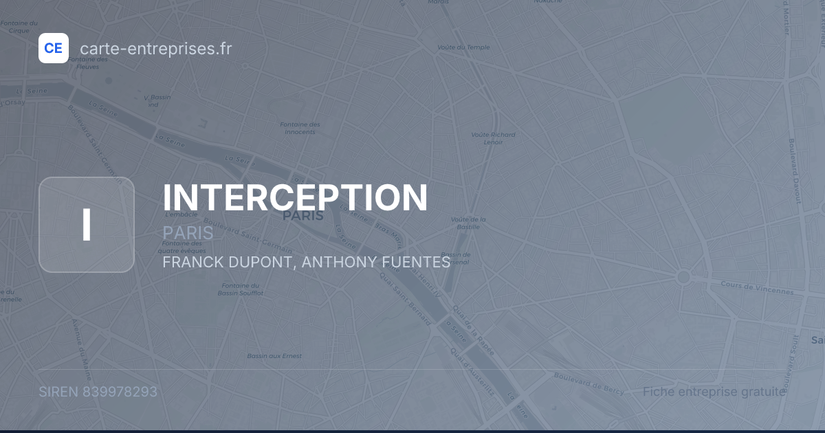 INTERCEPTION — 839978293 — fiche entreprise