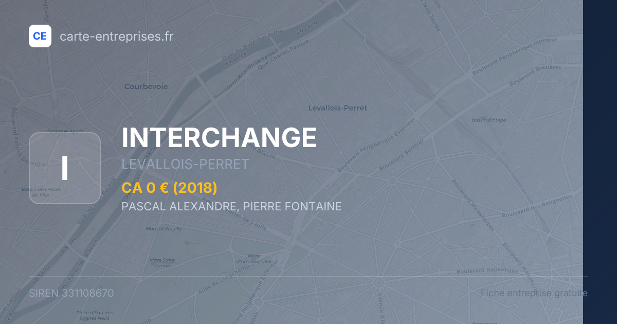 INTERCHANGE — 331108670 — fiche entreprise